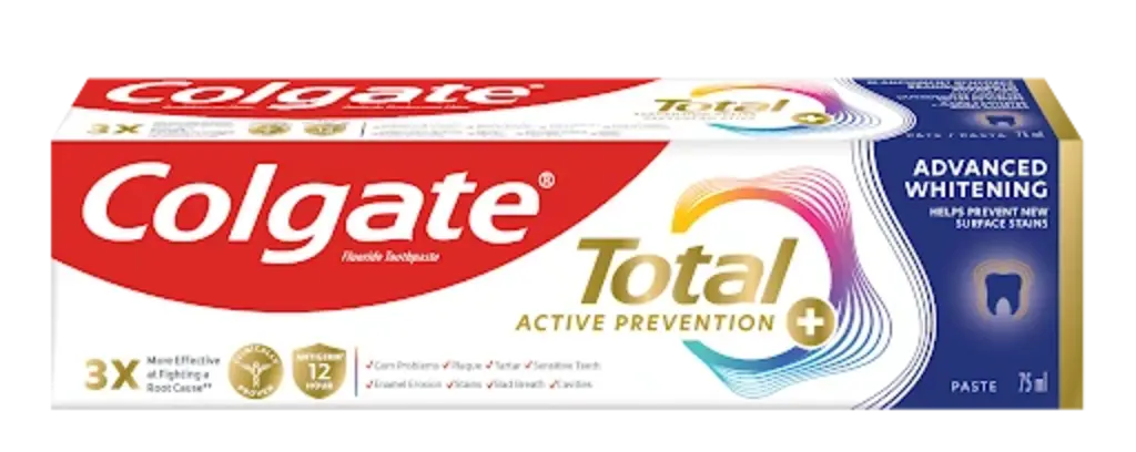 Colgate Total 12 Hour Germ Protection Advanced Whitening Whole Mouth Protection Toothpaste - 75ml